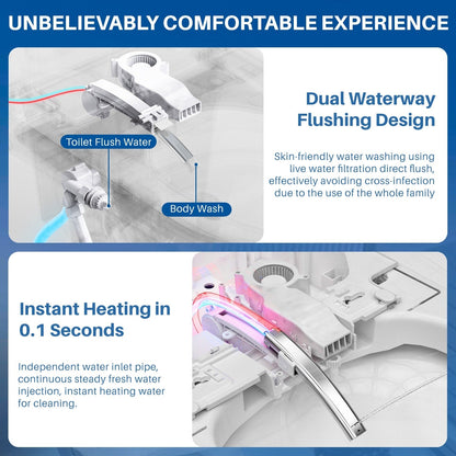 Toilettes intelligentes, WC bidet monobloc pour salles de bains, WC allongé moderne avec eau chaude, double chasse d'eau automatique, activation par capteur de pied