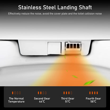 Toilettes intelligentes, WC bidet monobloc pour salles de bains, WC allongé moderne avec eau chaude, double chasse d'eau automatique, activation par capteur de pied
