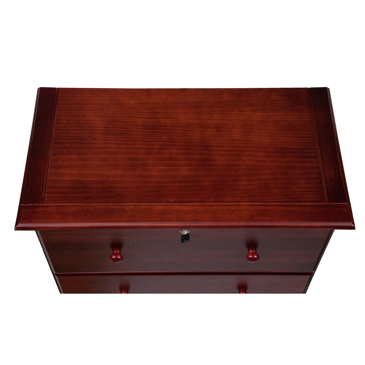 Commode à 5 tiroirs jumbo 100 % bois massif Palace Imports avec serrure et poignées en métal ou en bois