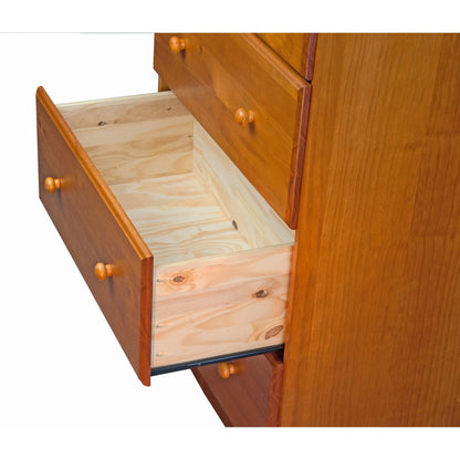 Commode à 5 tiroirs jumbo 100 % bois massif Palace Imports avec serrure et poignées en métal ou en bois