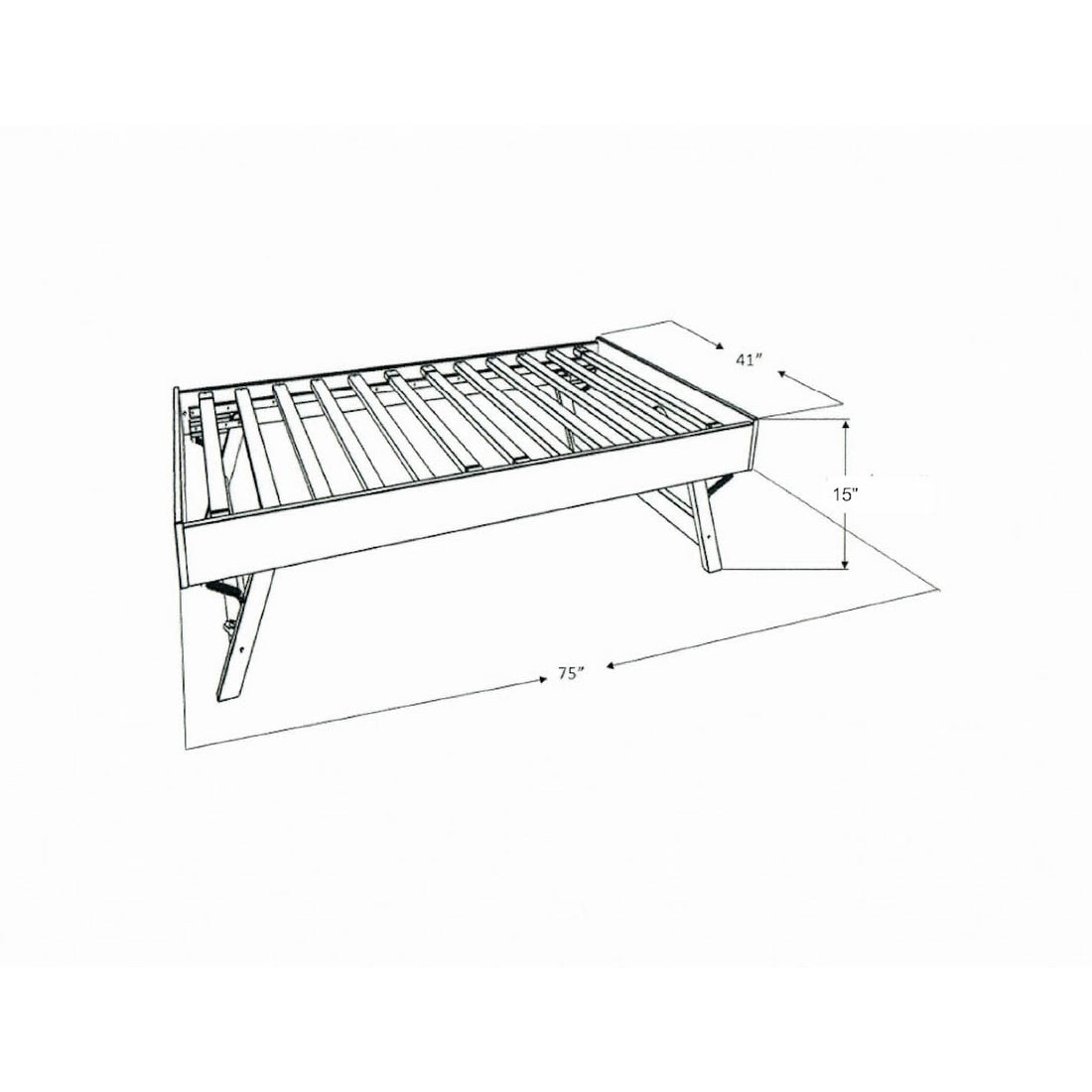 Lit de jour Somette Boho avec lit d'appoint escamotable (matelas non inclus)