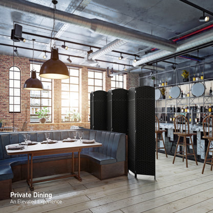 Paravent Sorbus à 6 panneaux, cloison de séparation haute et extra large, à double charnière, en maille tissée à la main, pliable - 1,83 m