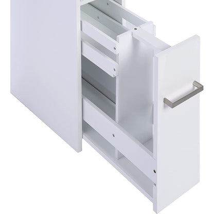 Meuble de rangement de salle de bain Spirich Home Slim, porte-papier toilette sur pied, tiroir coulissant pour meuble de salle de bain