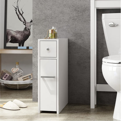 Meuble de rangement de salle de bain Spirich Home Slim, porte-papier toilette sur pied, tiroir coulissant pour meuble de salle de bain