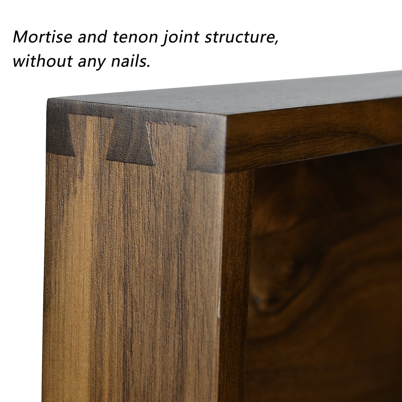 Plateau de service carré KINWELL en bois de noyer noir, style ottoman, avec poignées