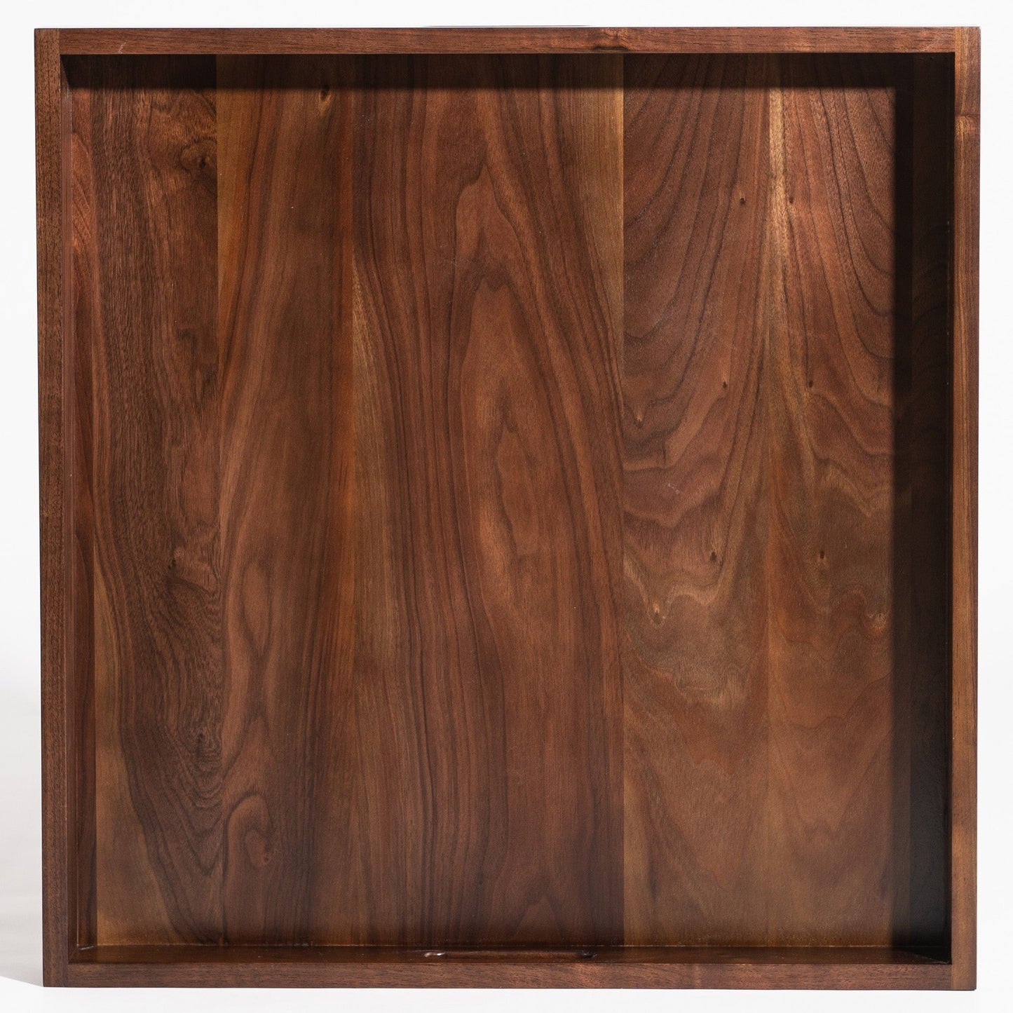 Plateau de service carré KINWELL en bois de noyer noir, style ottoman, avec poignées