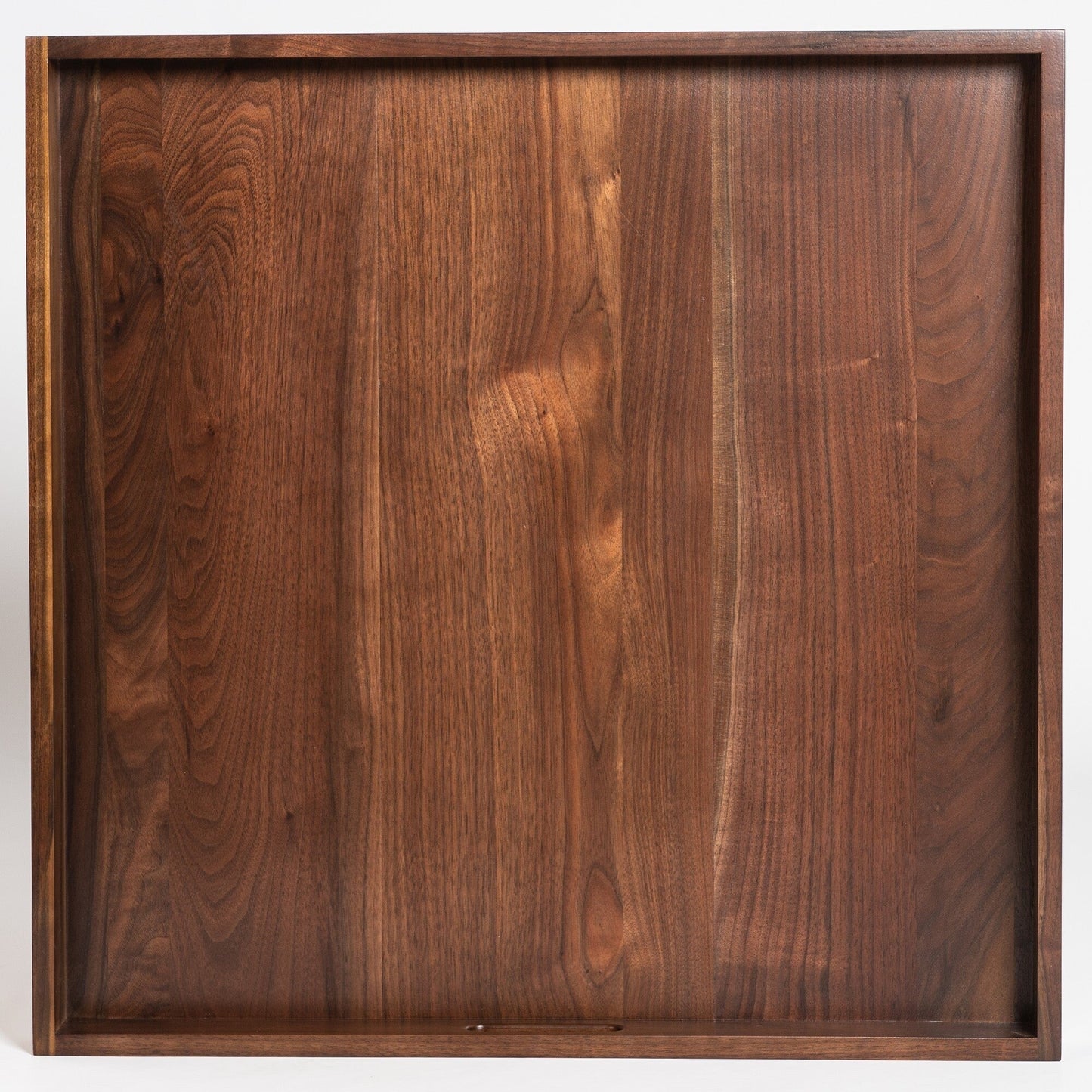 Plateau de service carré KINWELL en bois de noyer noir, style ottoman, avec poignées