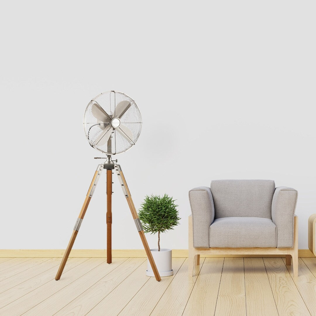 Ventilateur sur trépied Star Fans Star de 40 cm avec pieds en bois