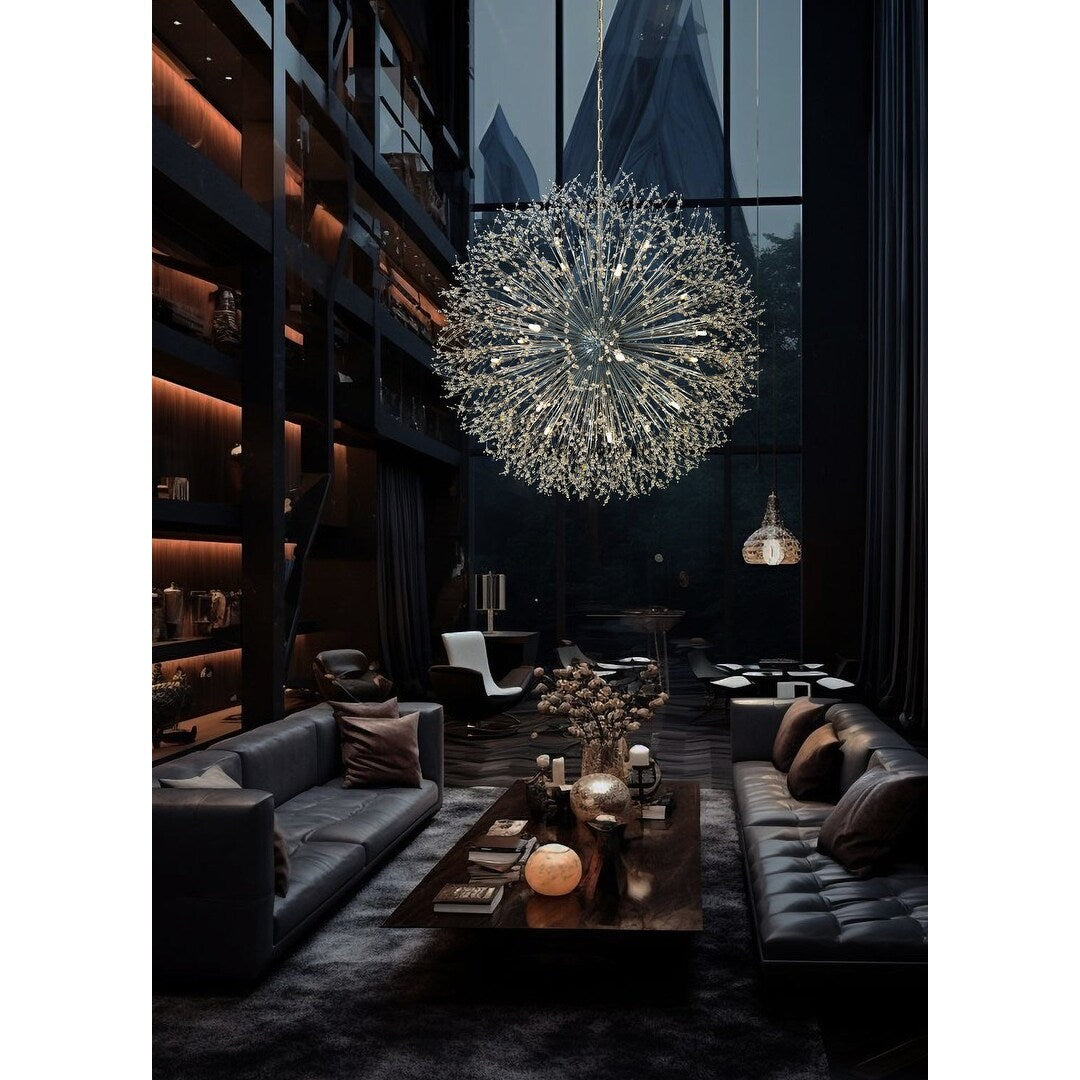 Lustre Starburst 47 de large, luminaire en cristal