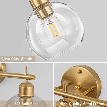 Applique murale moderne Starsky à 4 lumières avec variateur et abat-jour en verre globe