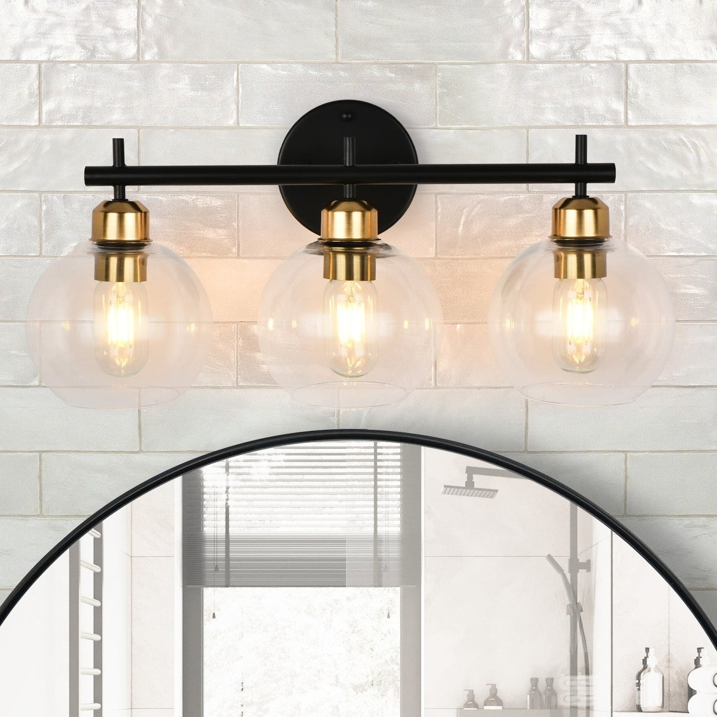 Applique murale moderne Starsky à 4 lumières avec variateur et abat-jour en verre globe