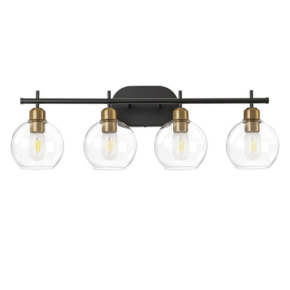 Applique murale moderne Starsky à 4 lumières avec variateur et abat-jour en verre globe