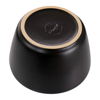 Service de table 16 pièces en grès noir à bordure dorée