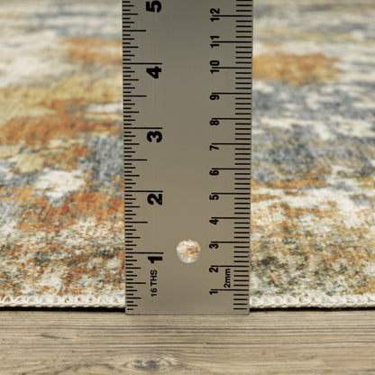 Tapis d'intérieur lavable Vista Home Marissa, style contemporain abstrait orange/bleu