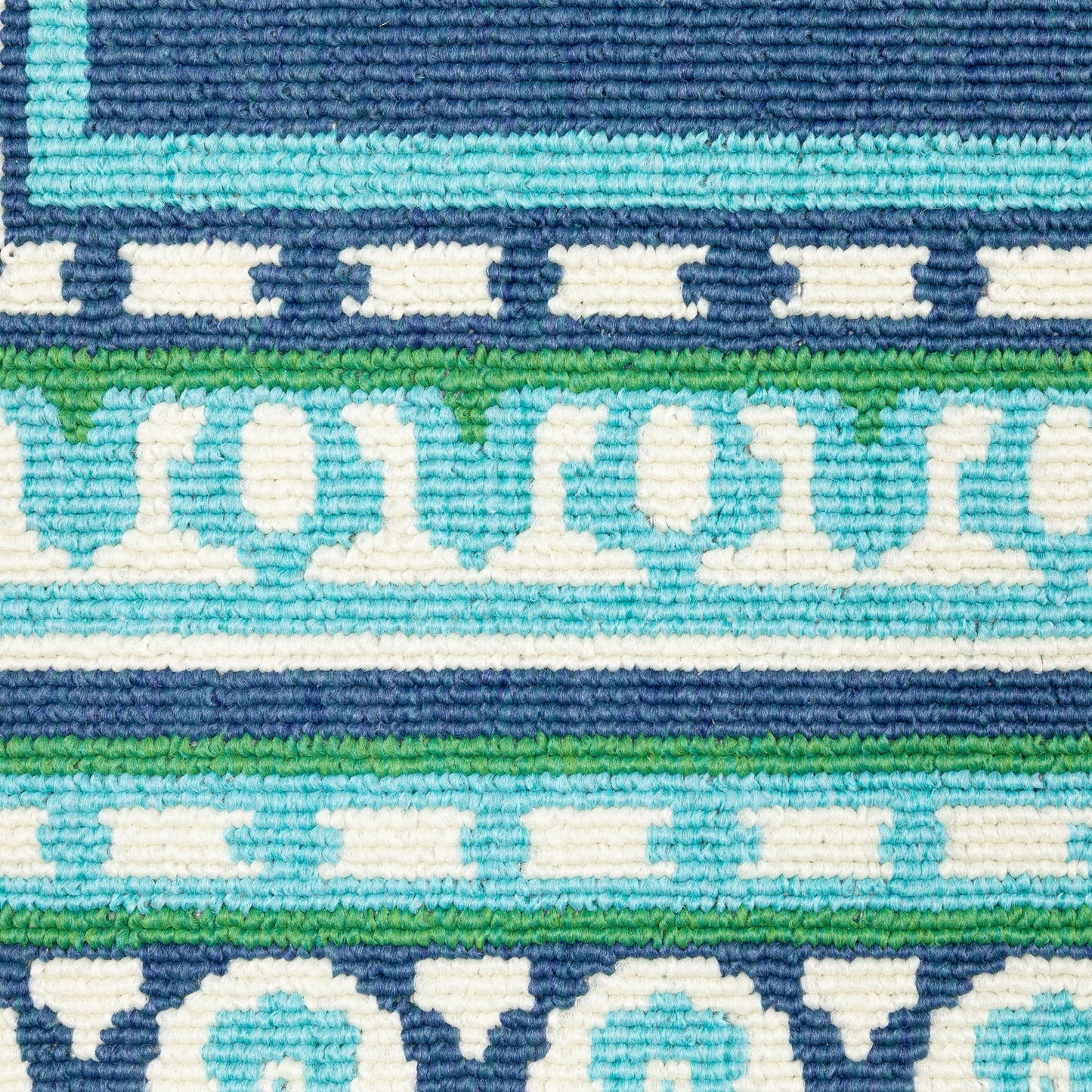 Tapis d'intérieur/extérieur Style Haven Martinque Green à bordure marine~