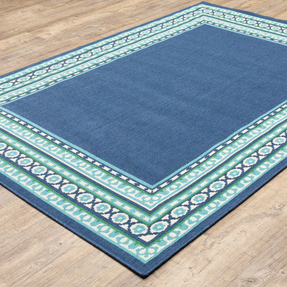 Tapis d'intérieur/extérieur Style Haven Martinque Green à bordure marine~