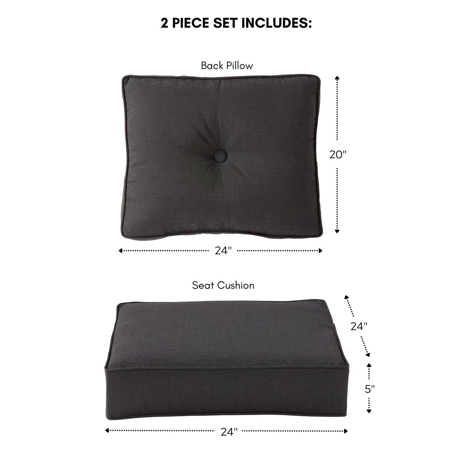 Ensemble de 2 coussins d'extérieur Sunbrella Premium pour siège profond