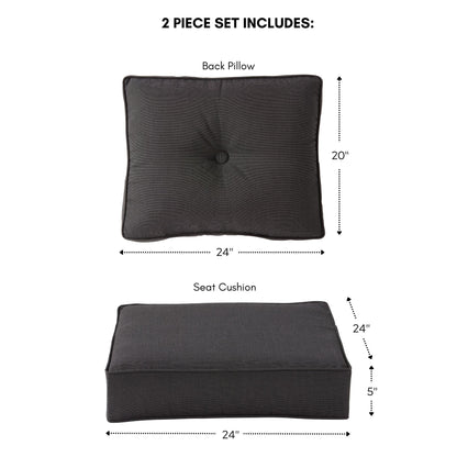 Ensemble de 2 coussins d'extérieur Sunbrella Premium pour siège profond