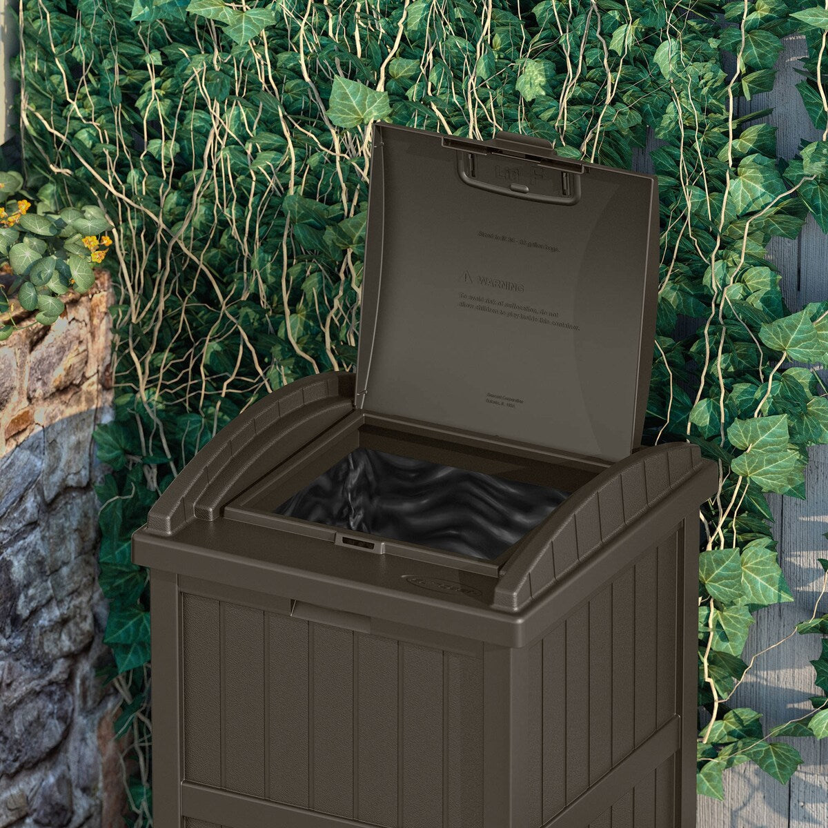 Poubelles Suncast Hideaway de 30 gallons pour l'extérieur et le cyberespace