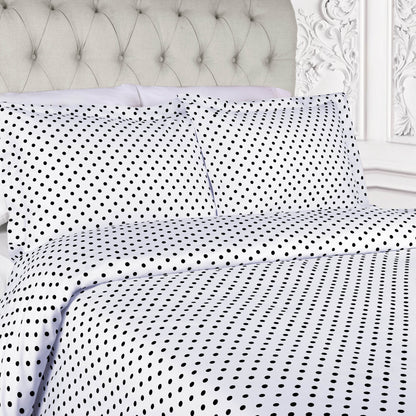 Housse de couette en coton mélangé à pois, 600 fils/cm², qualité supérieure