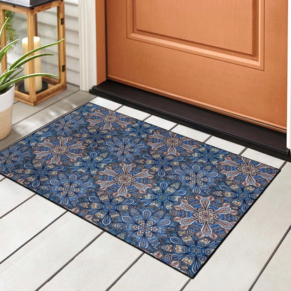 Tapis d'intérieur/extérieur antidérapant Superior Cassidy Floral Boho
