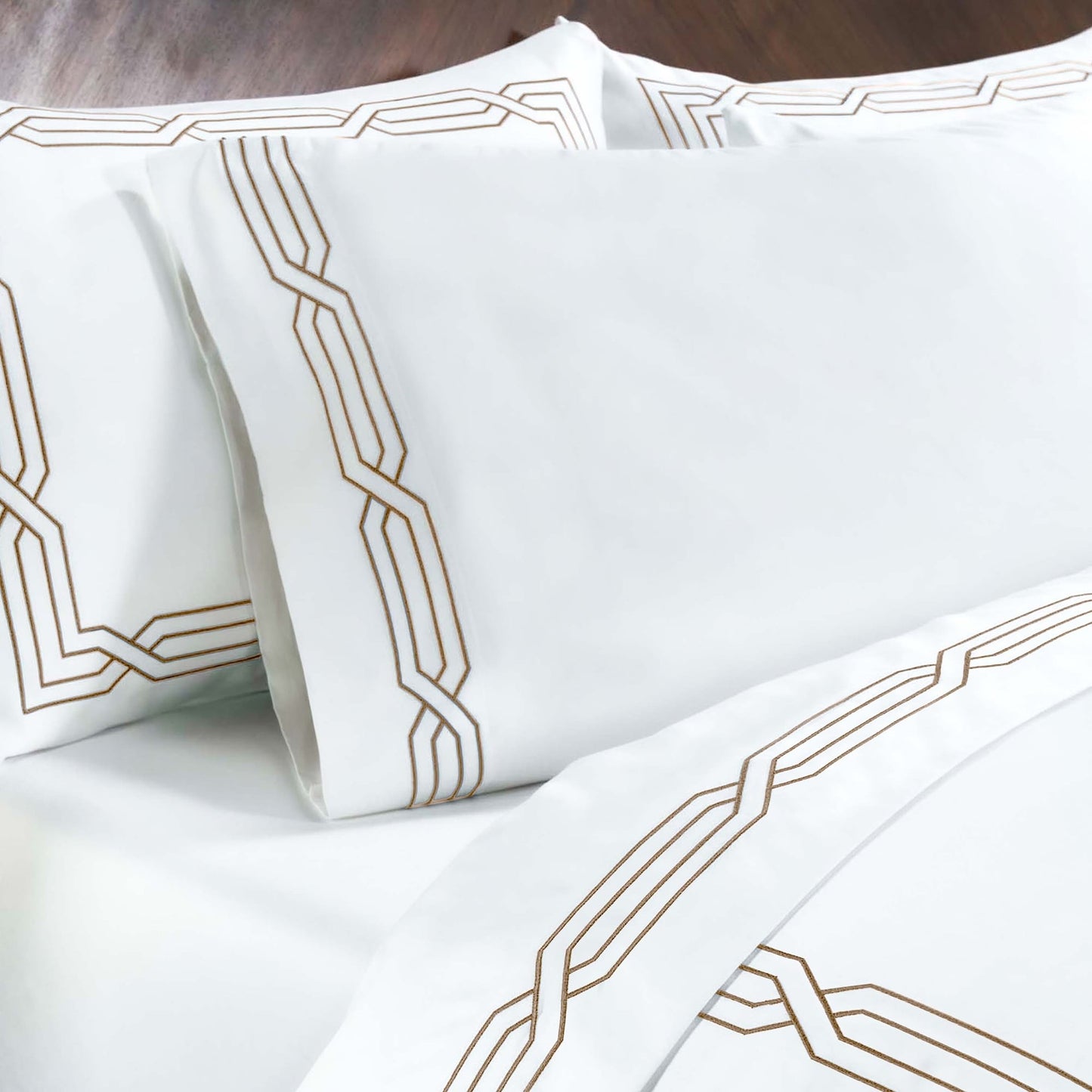 Ensemble de draps unis écologiques en coton égyptien de qualité supérieure, 1200 fils/cm²