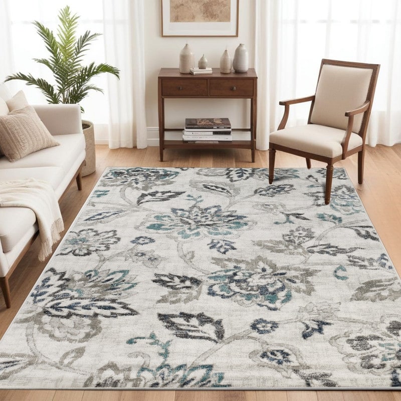 Tapis d'intérieur de style jacobéen à motifs floraux de qualité supérieure