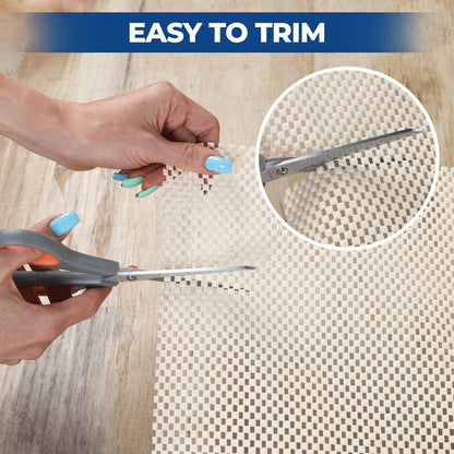 Sous-tapis d'intérieur réversible antidérapant en mousse et maille Superior Rio - Crème