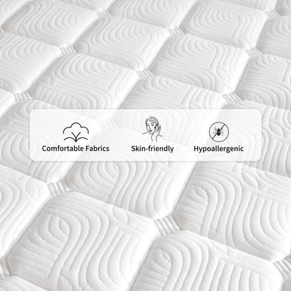 Matelas à ressorts ensachés SweDrea de 30 cm (12 po) à fermeté moyenne, conçu pour soulager les douleurs dorsales et procurer une sensation de fraîcheur. Certifié CertiPUR-US, SGS et OEKO-TEX.