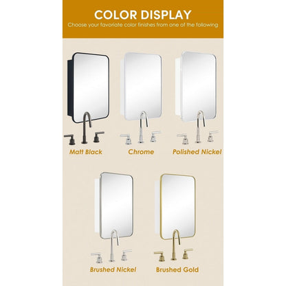 Armoire à pharmacie encastrée ou en saillie TEHOME avec cadre et étagères réglables