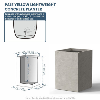 Jardinières rectangulaires hautes en béton / Grands bacs à fleurs d'intérieur et d'extérieur