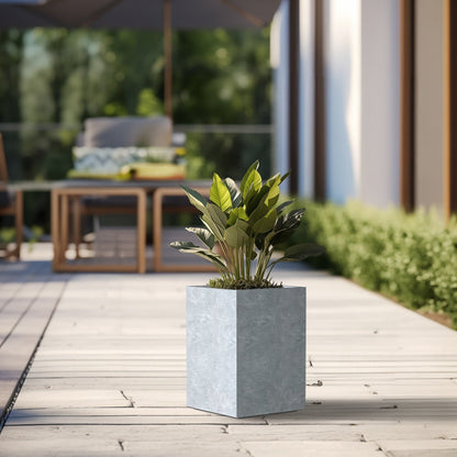 Jardinières rectangulaires hautes en béton / Grands bacs à fleurs d'intérieur et d'extérieur