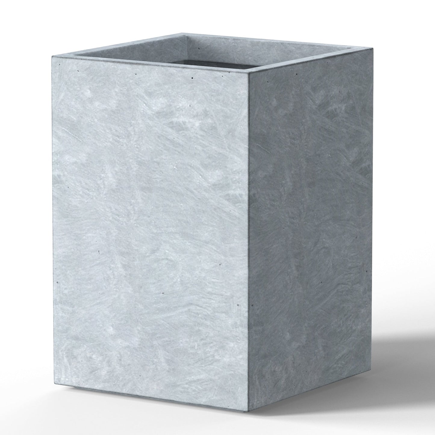 Jardinières rectangulaires hautes en béton / Grands bacs à fleurs d'intérieur et d'extérieur