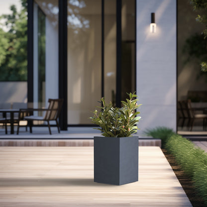 Jardinières rectangulaires hautes en béton / Grands bacs à fleurs d'intérieur et d'extérieur