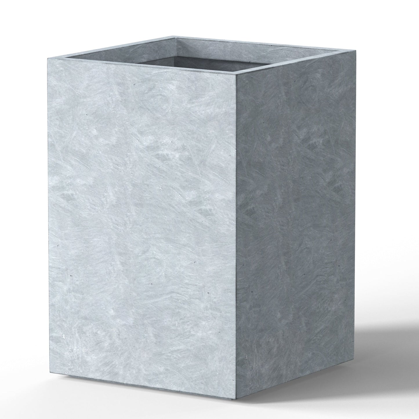 Jardinières rectangulaires hautes en béton / Grands bacs à fleurs d'intérieur et d'extérieur