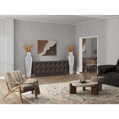 Grand vase de sol en diamants broyés