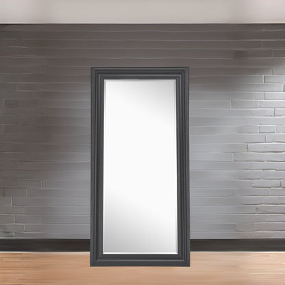 Miroir haut, miroir surdimensionné, cadre lisse en imitation bois, miroir rectangulaire mural
