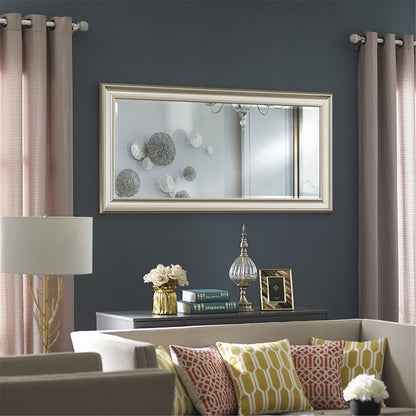 Miroir haut, miroir surdimensionné, cadre lisse en imitation bois, miroir rectangulaire mural