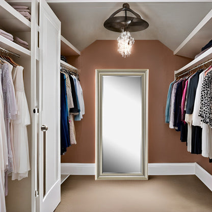 Miroir haut, miroir surdimensionné, cadre lisse en imitation bois, miroir rectangulaire mural