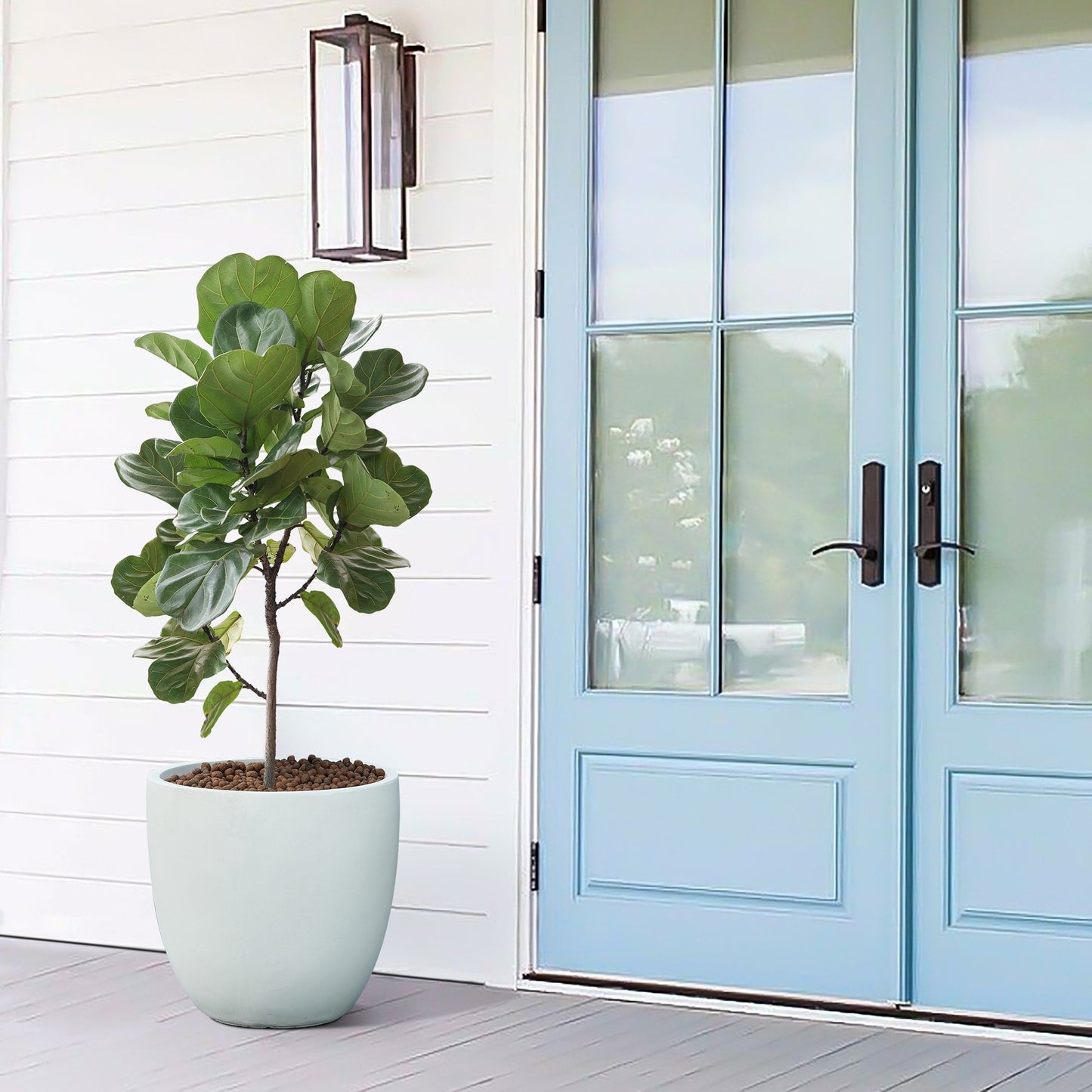 Pot de fleurs conique rond en oxyde de magnésium (MgO), pour intérieur et extérieur
