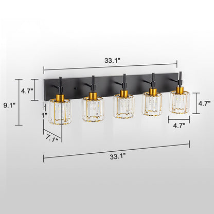 Appliques murales modernes à intensité variable pour salle de bain, avec abat-jour en cristal