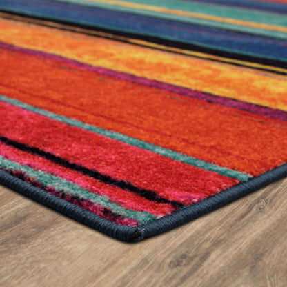 Tapis de style bohème à rayures multicolores Sultan de la collection Curated Nomad