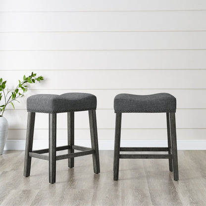 Tabourets de comptoir sans dossier à assise en selle Gray Barn Barish (lot de 2)
