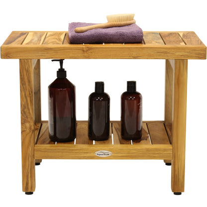 Banc de douche original en teck pour spa