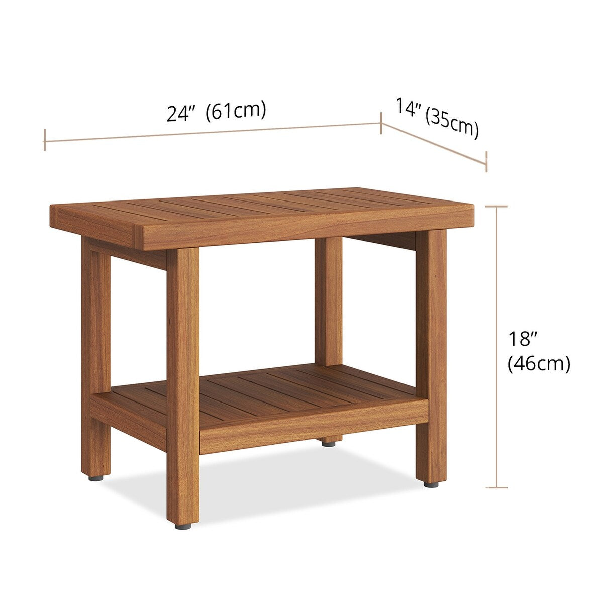 Banc de douche original en teck pour spa