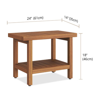 Banc de douche original en teck pour spa