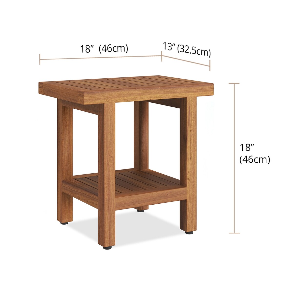 Banc de douche original en teck pour spa