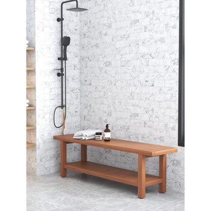 Banc de douche original en teck pour spa