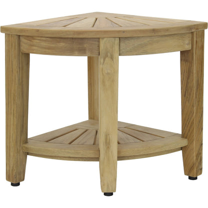 Banc de douche d'angle original Kai en teck