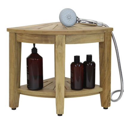 Banc de douche d'angle original Kai en teck